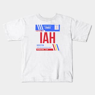 Houston (IAH) Airport Code Baggage Tag Kids T-Shirt
